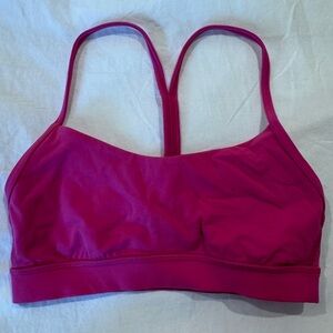 Lululemon Flow Y Bra Nulu Medium-Support Strappy Sports Bra in Fuchsia Pink